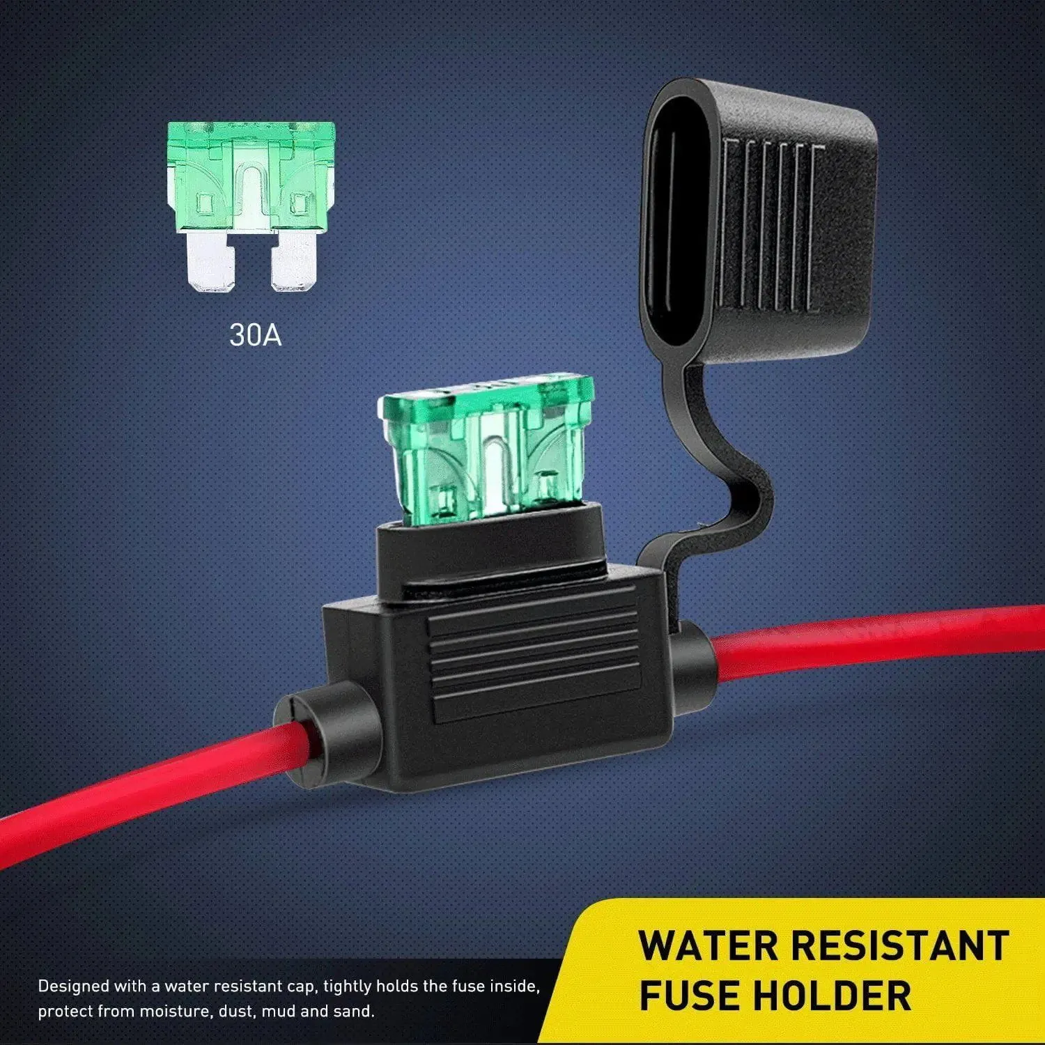 5Pcs 12AWG Inline Wiring Harness ATC/ATO Automotive Holder