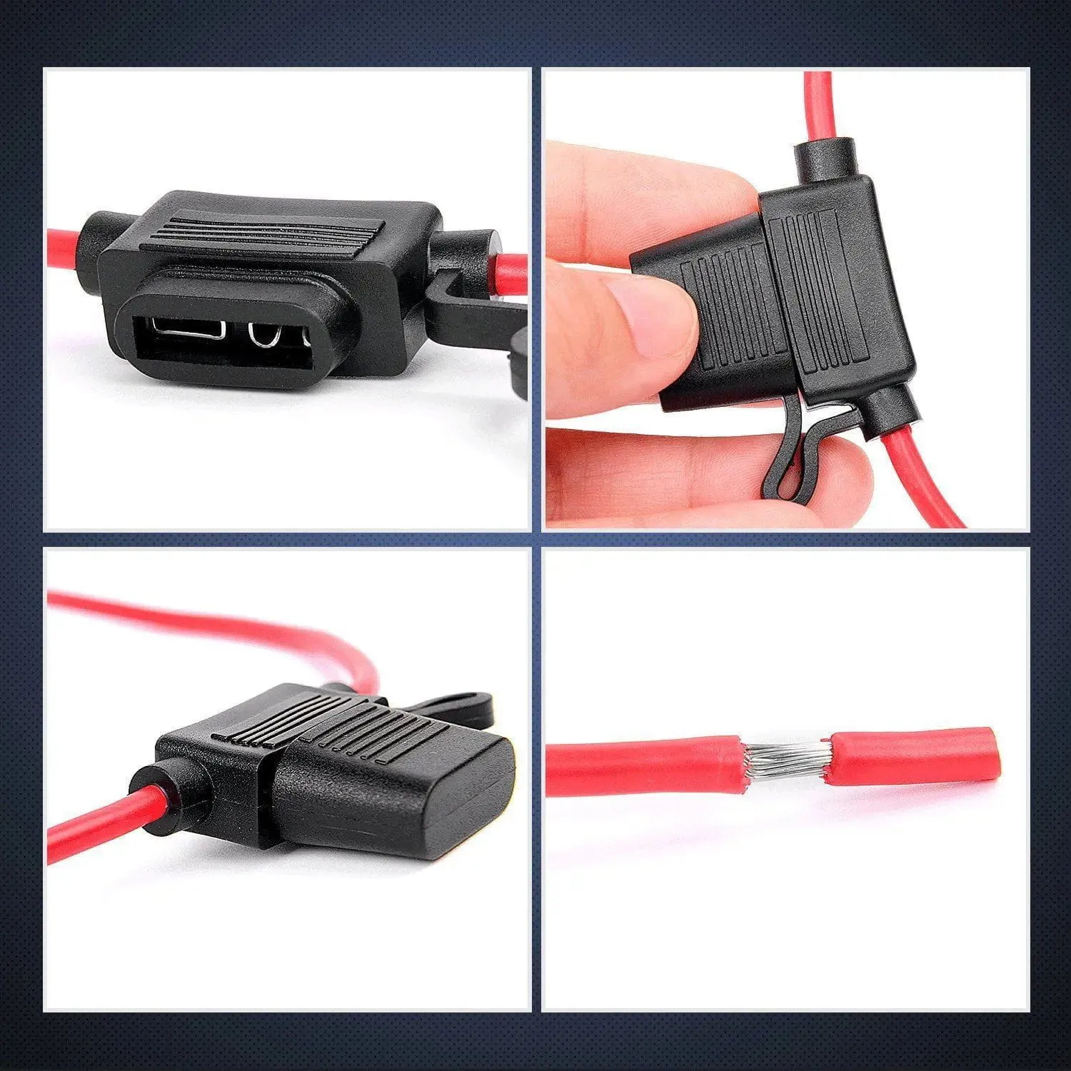 5Pcs 12AWG Inline Wiring Harness ATC/ATO Automotive Holder