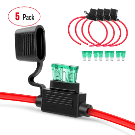 5Pcs 12AWG Inline Wiring Harness ATC/ATO Automotive Holder