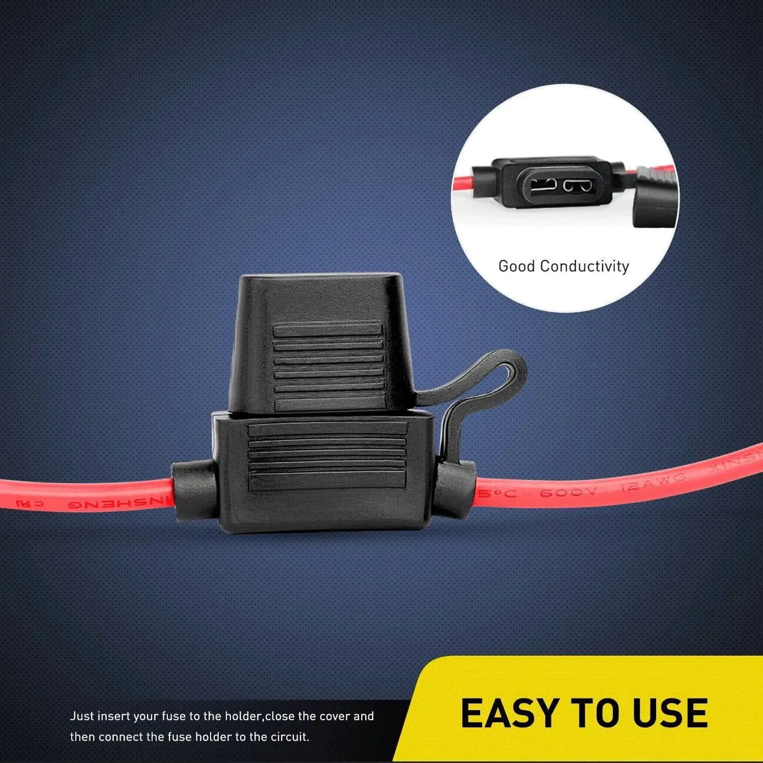 5Pcs 12AWG Inline Wiring Harness ATC/ATO Automotive Holder