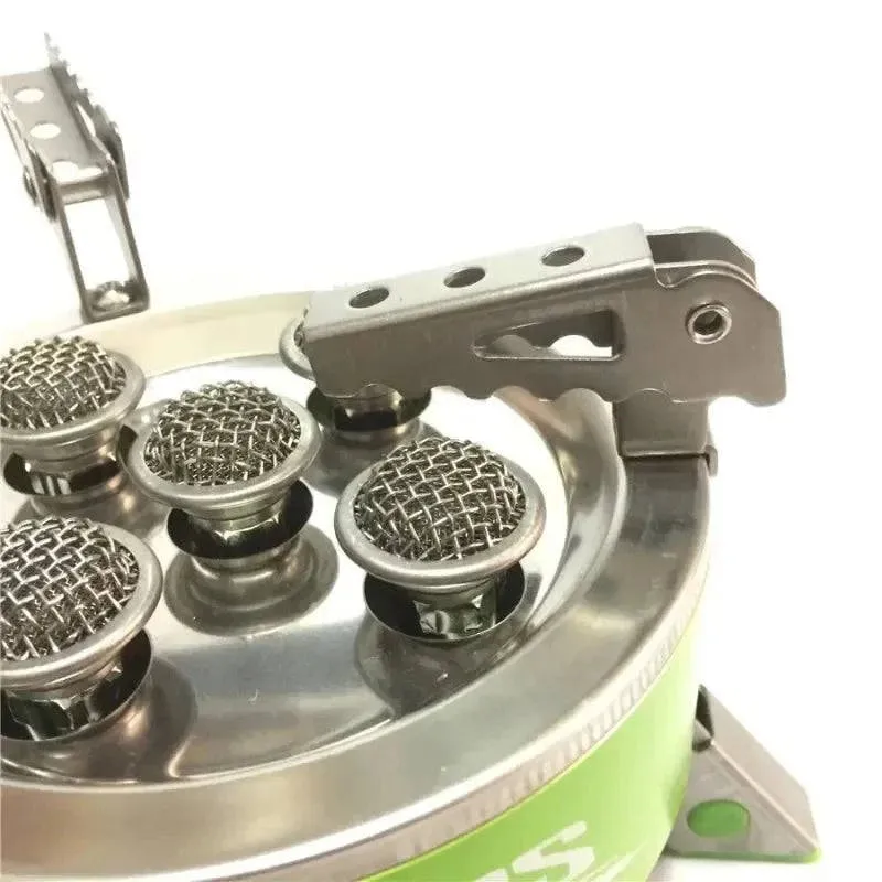 BRS-75 7000W Strong Power Gas Stove for Camping & Barbeque, with Five Burners and Portable Design for Easy Carrying
