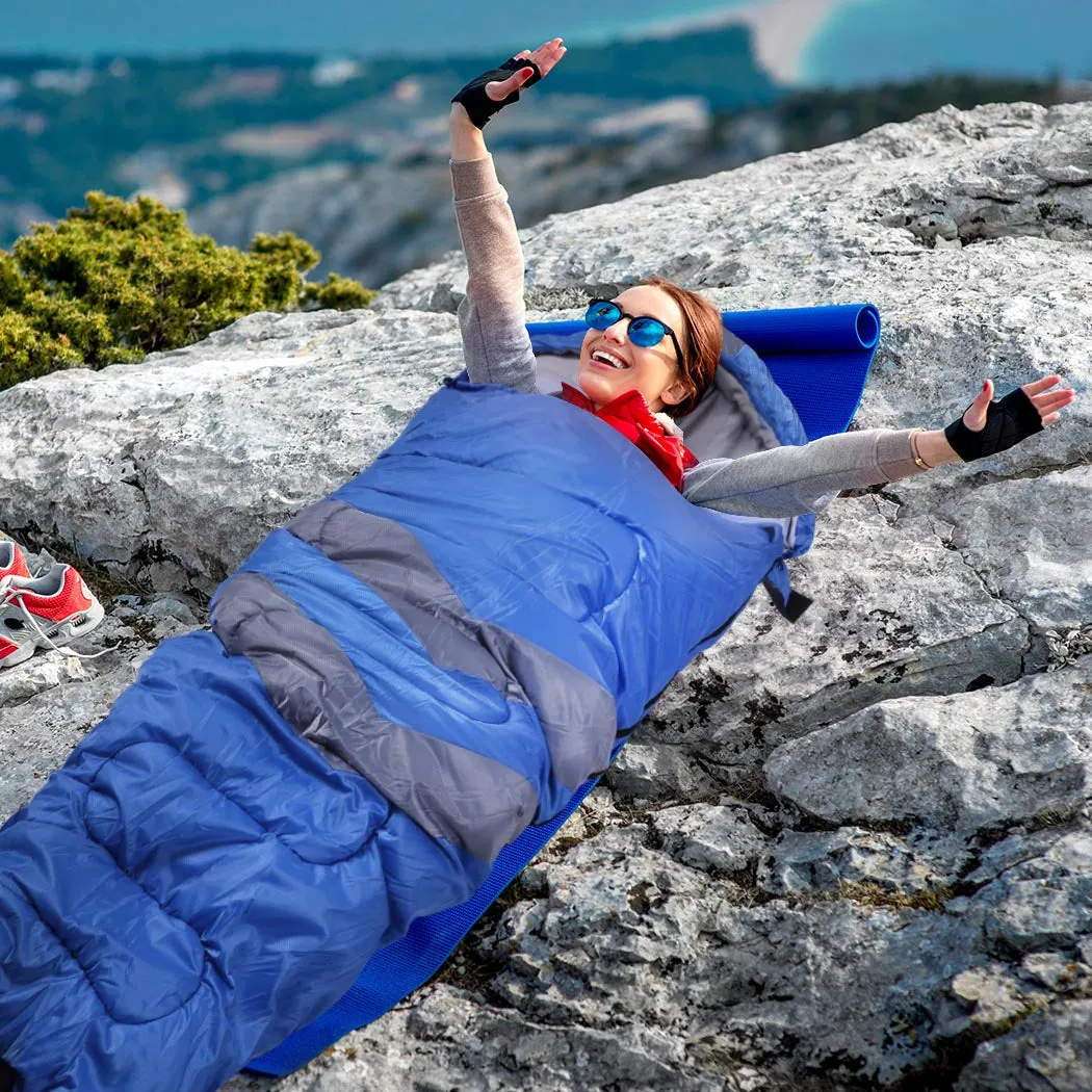 Camping Sleeping Bag -20°C, Thermal Envelope for Hiking, Blue