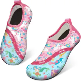 CROVA Toddler Kids Water Shoes Quick Dry Aqua Socks Non-Slip Barefoot Sports Shoes for Boys Girls Toddler