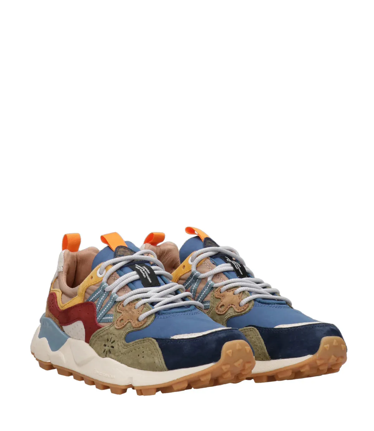 FLOWER MOUNTAIN | Yamano 3 Suede/Nylon Sneakers | Blue-Army Green