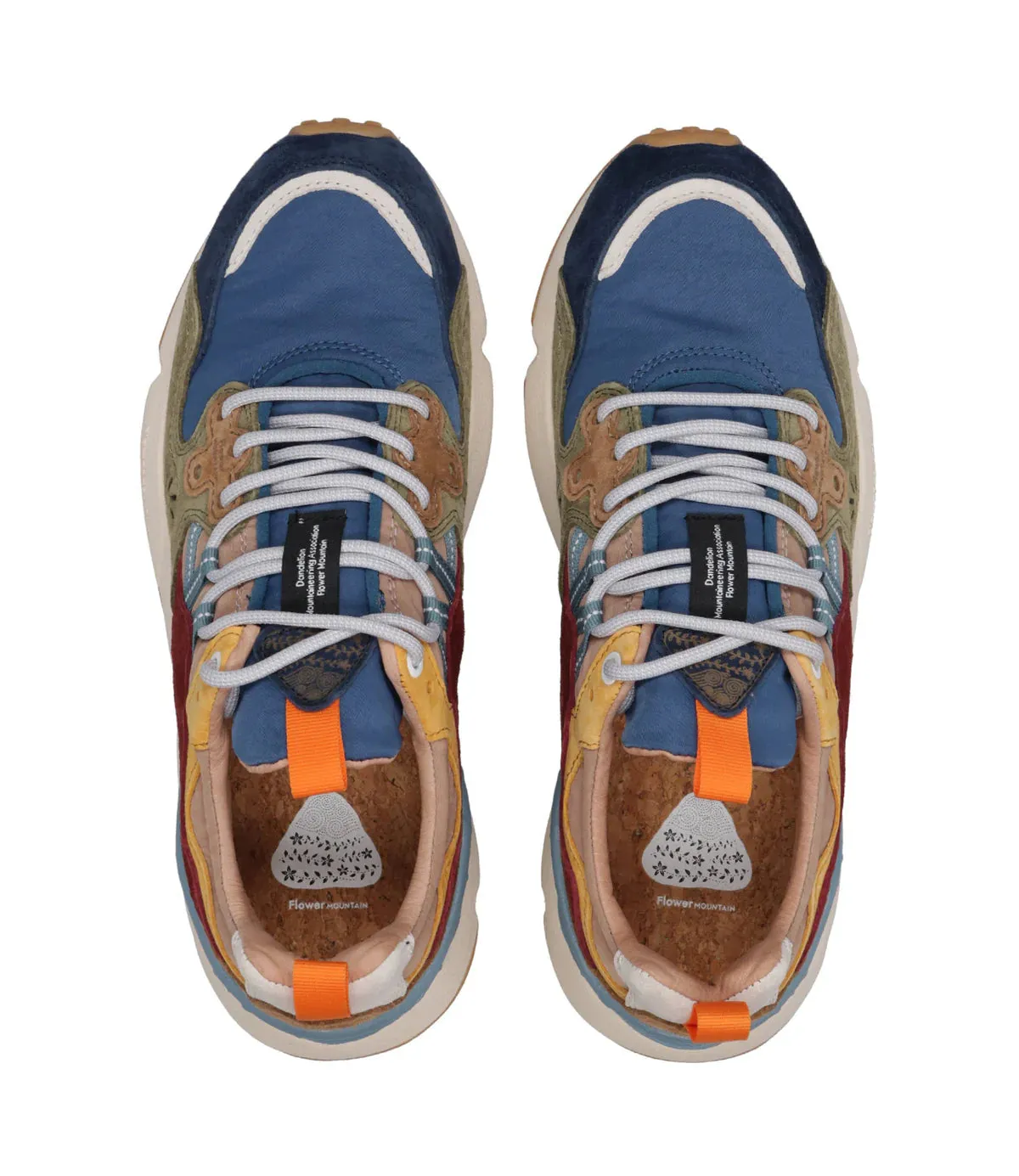 FLOWER MOUNTAIN | Yamano 3 Suede/Nylon Sneakers | Blue-Army Green