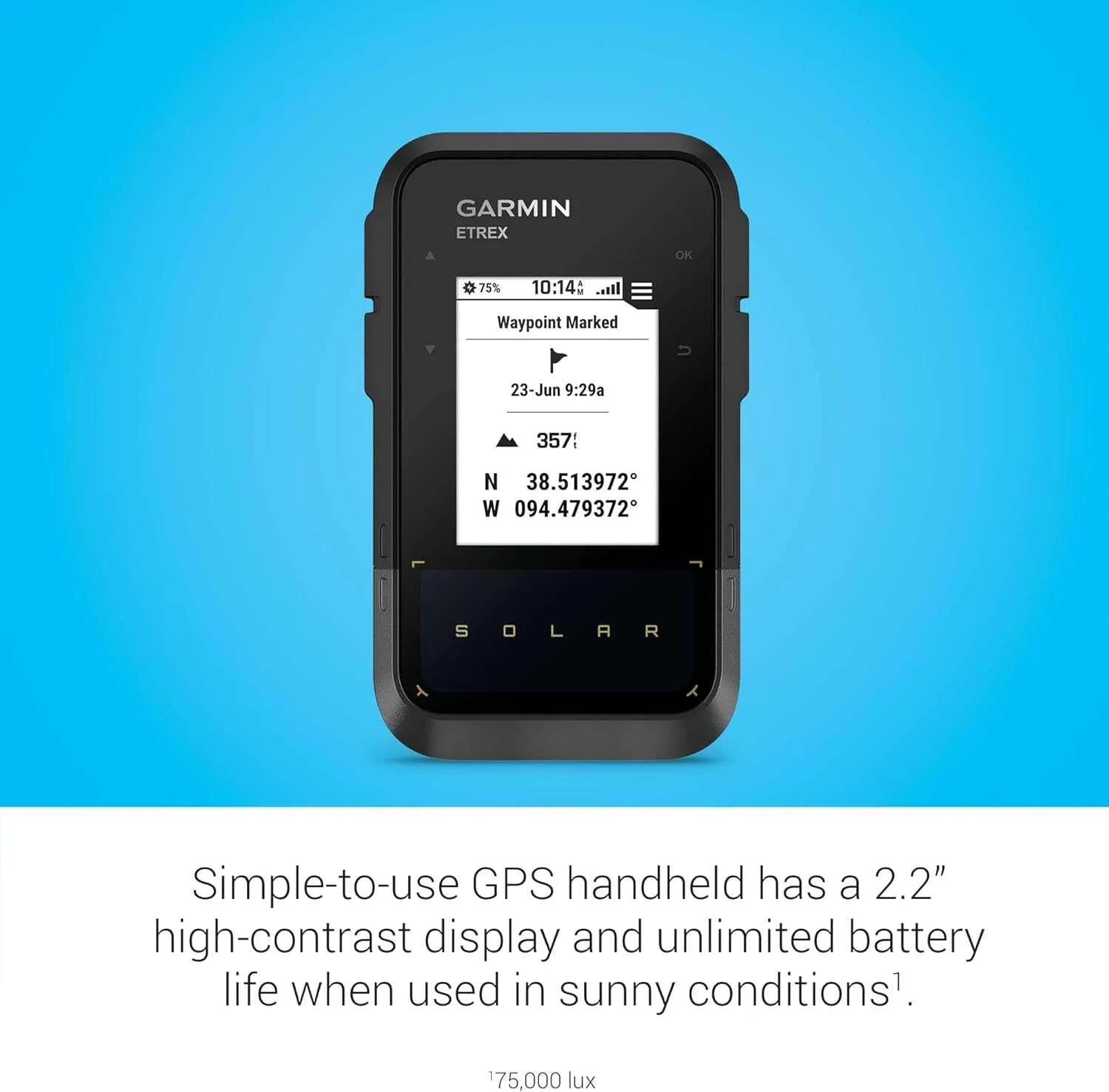 Garmin eTrex® Solar, GPS Handheld Navigator