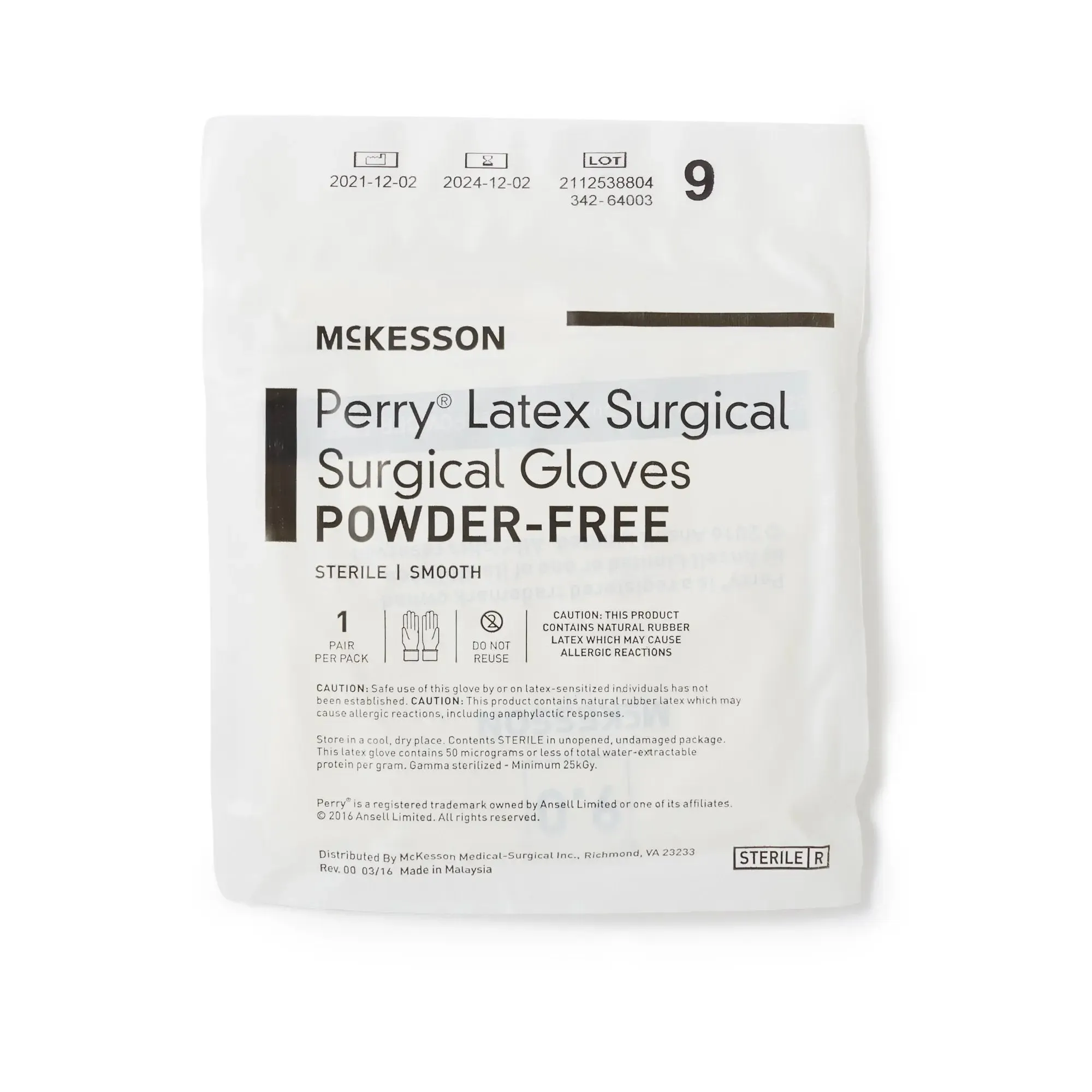McKesson Perry® Performance Plus Surgical Glove, Size 9, Cream