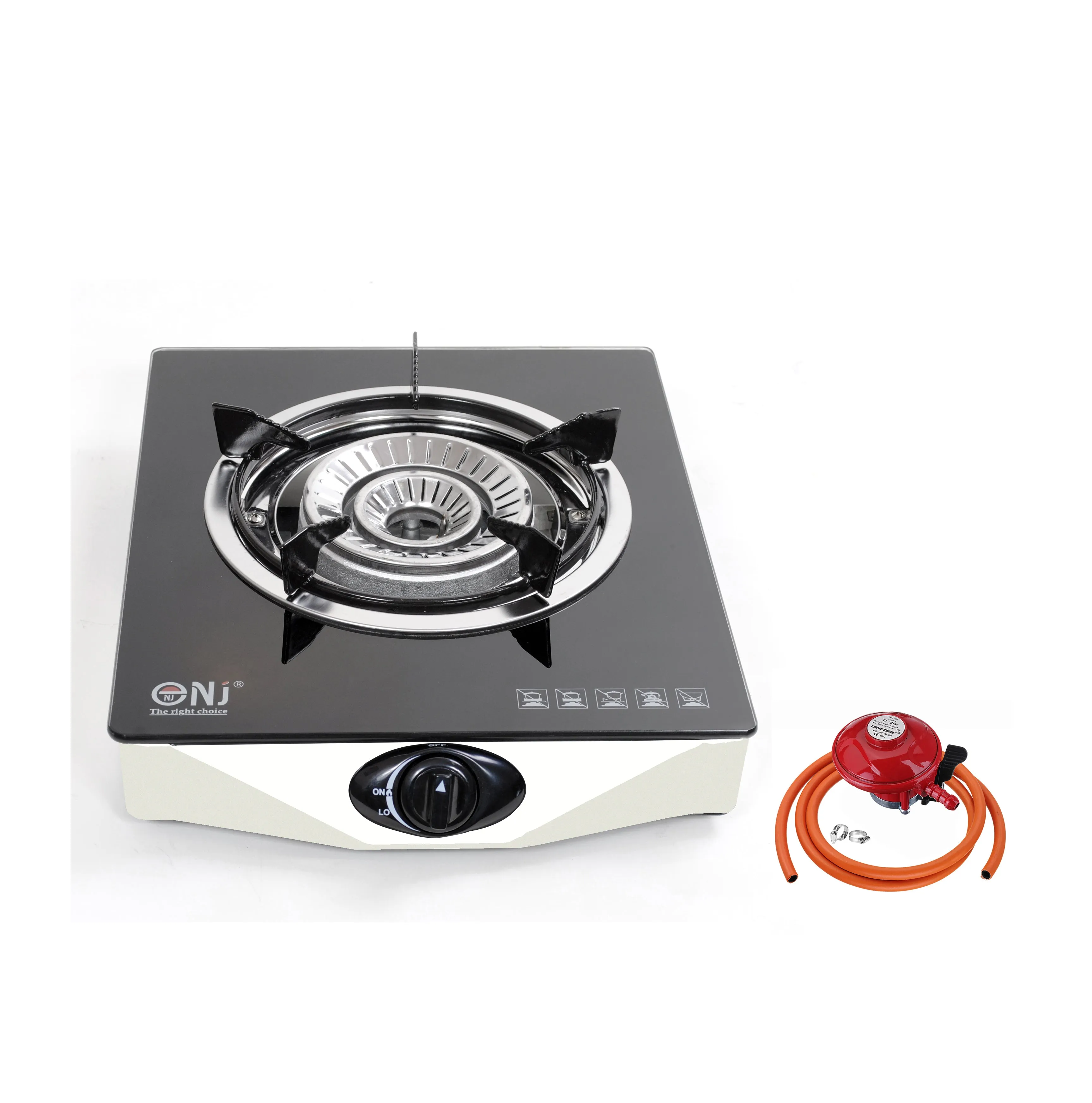NJ NGB-S1 Black Glass Gas Stove 1 burner