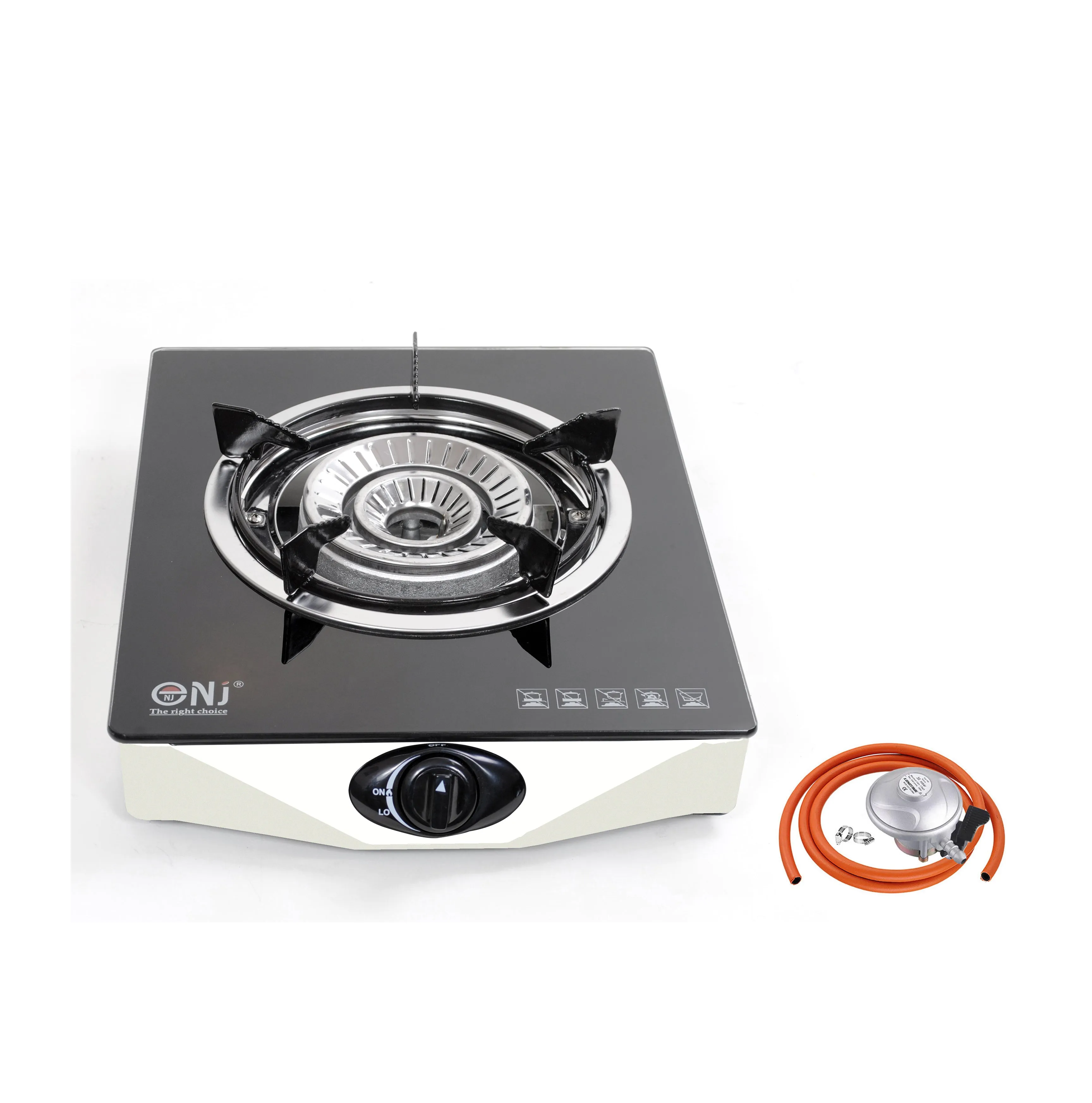 NJ NGB-S1 Black Glass Gas Stove 1 burner