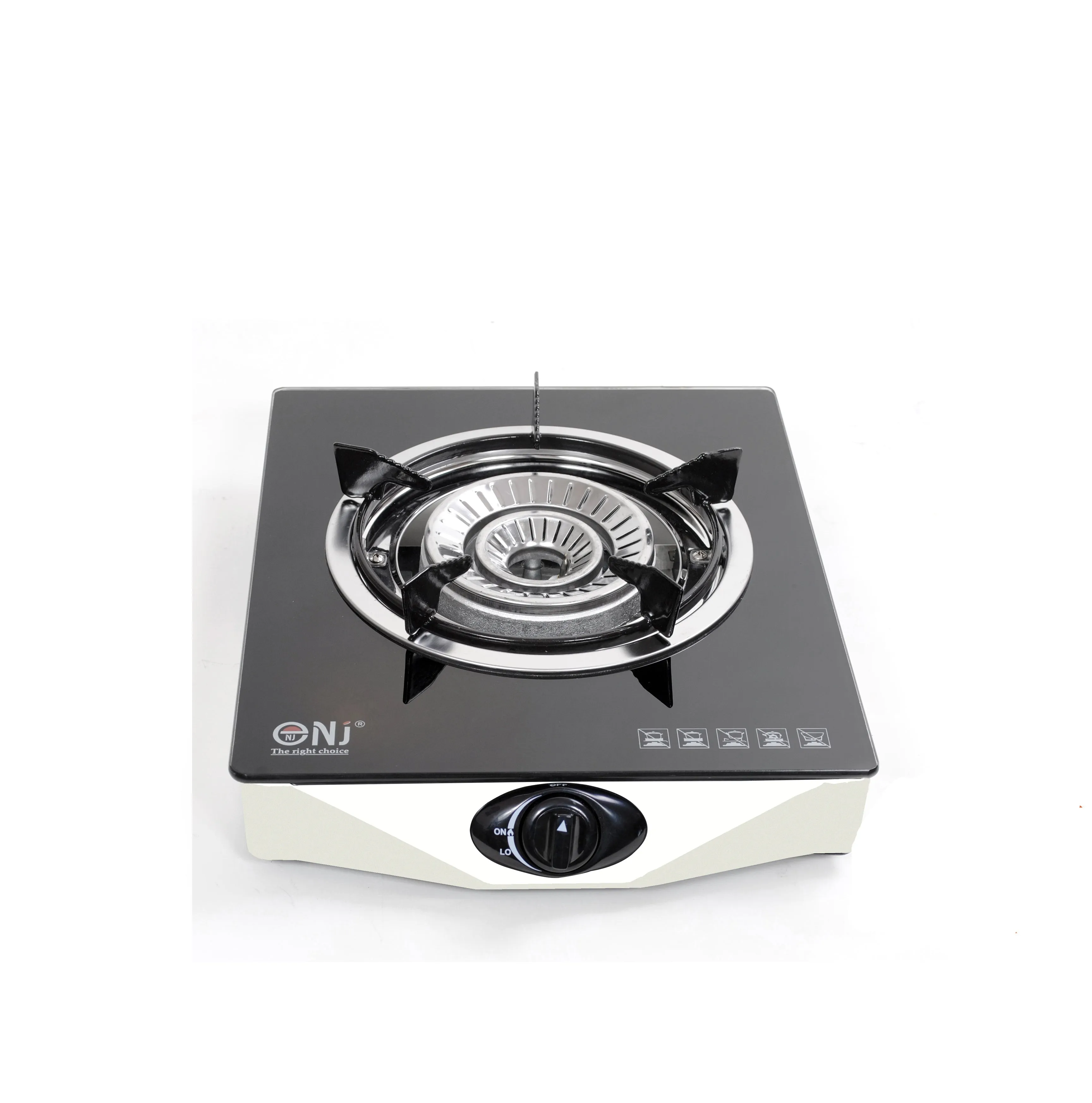 NJ NGB-S1 Black Glass Gas Stove 1 burner