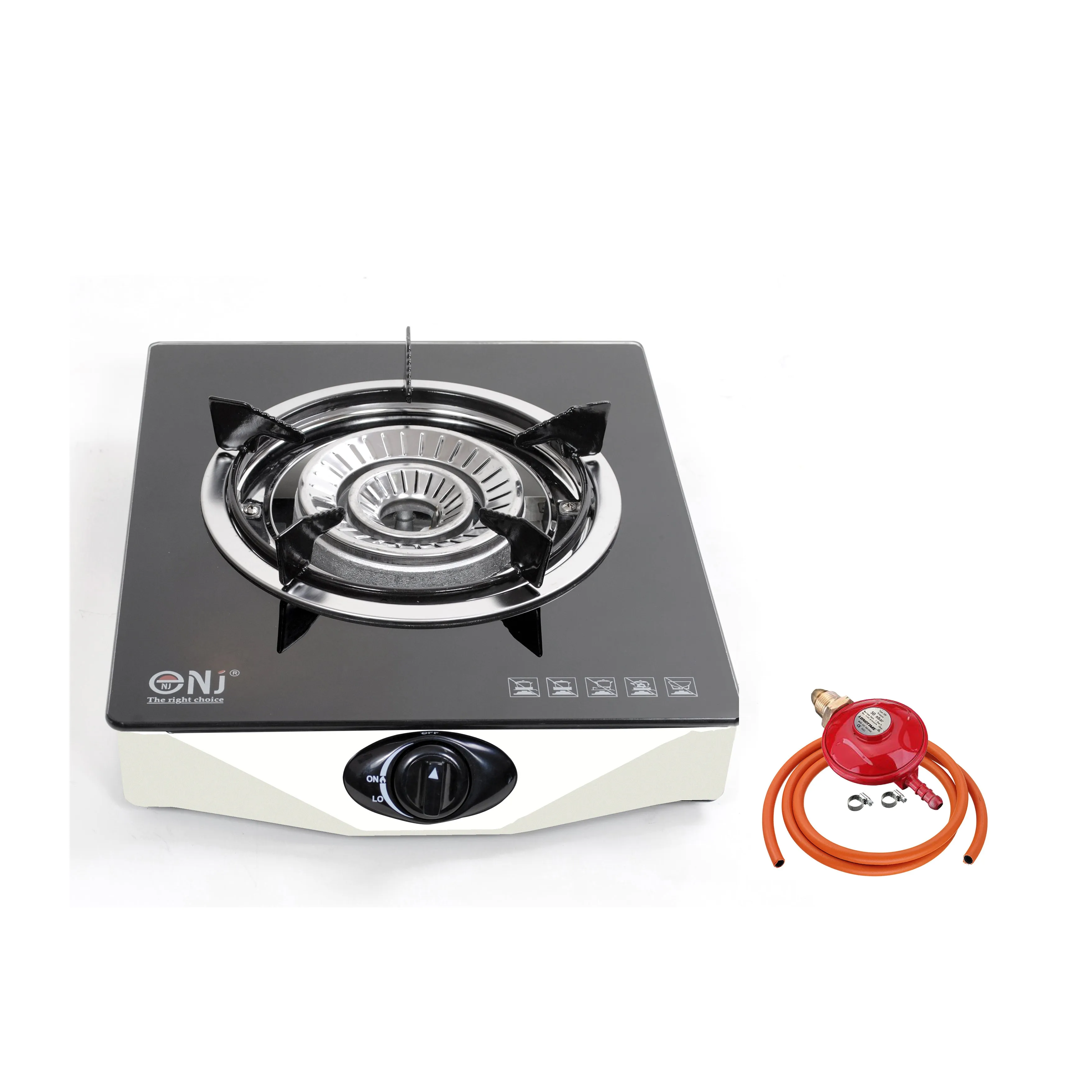 NJ NGB-S1 Black Glass Gas Stove 1 burner