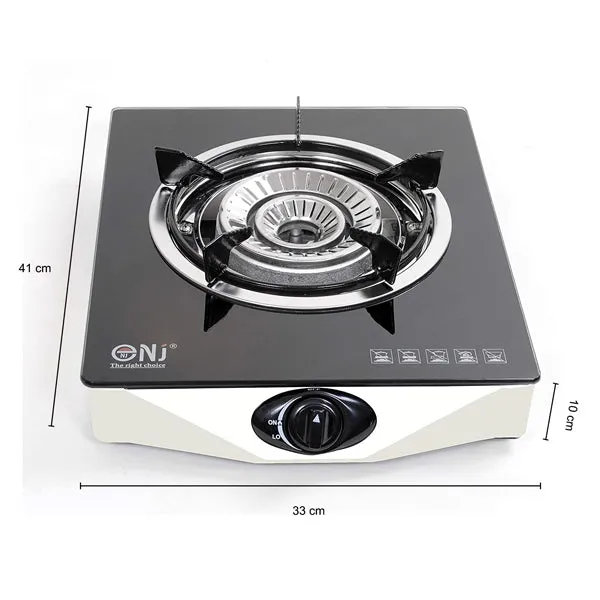 NJ NGB-S1 Black Glass Gas Stove 1 burner