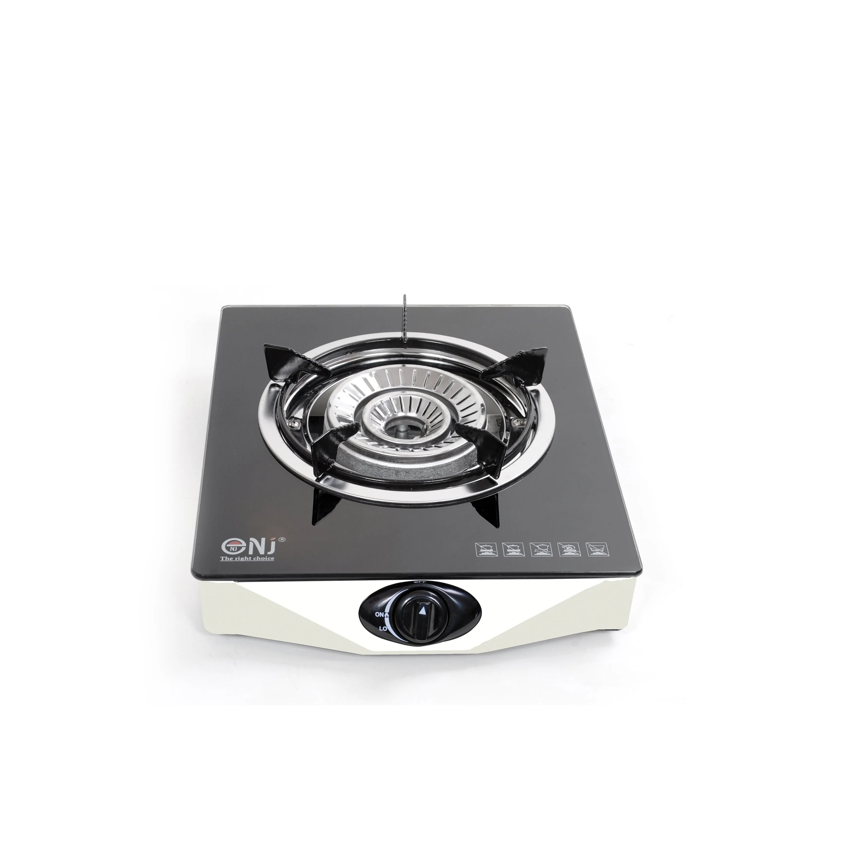 NJ NGB-S1 Black Glass Gas Stove 1 burner