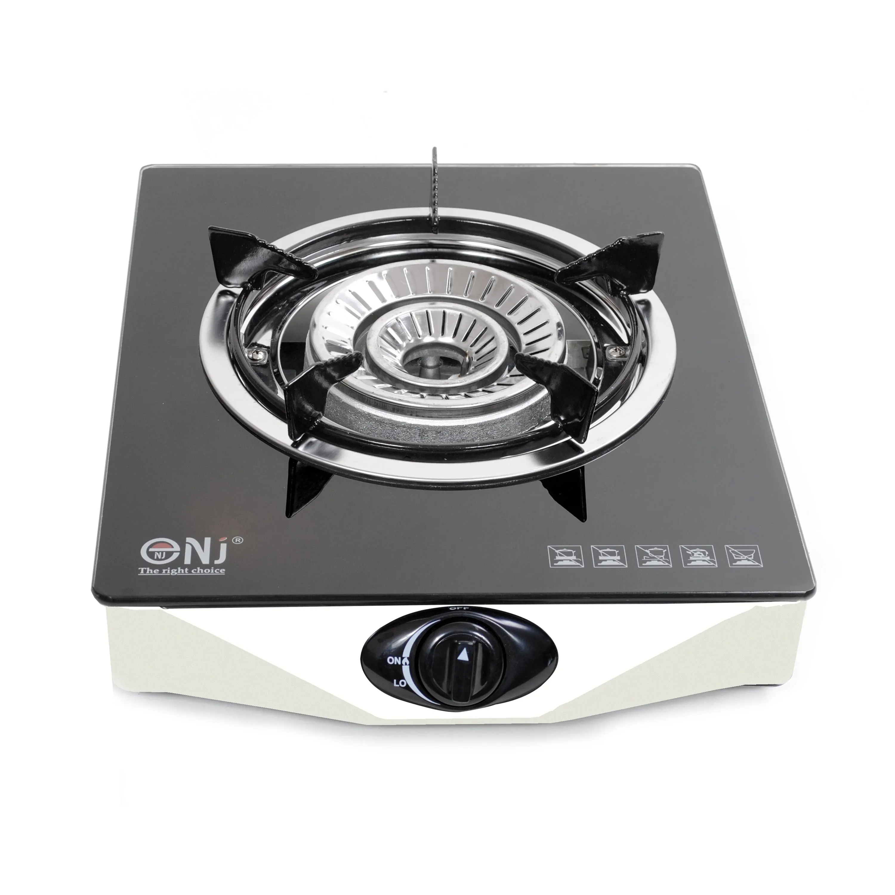 NJ NGB-S1 Black Glass Gas Stove 1 burner