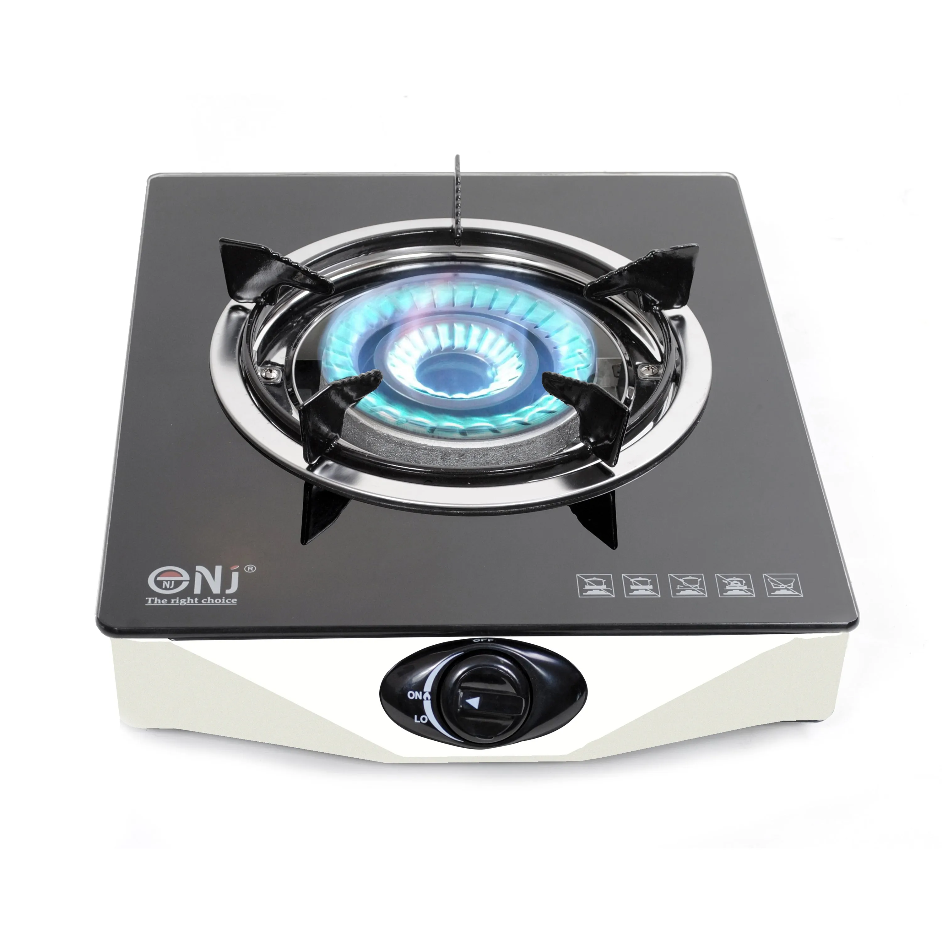 NJ NGB-S1 Black Glass Gas Stove 1 burner