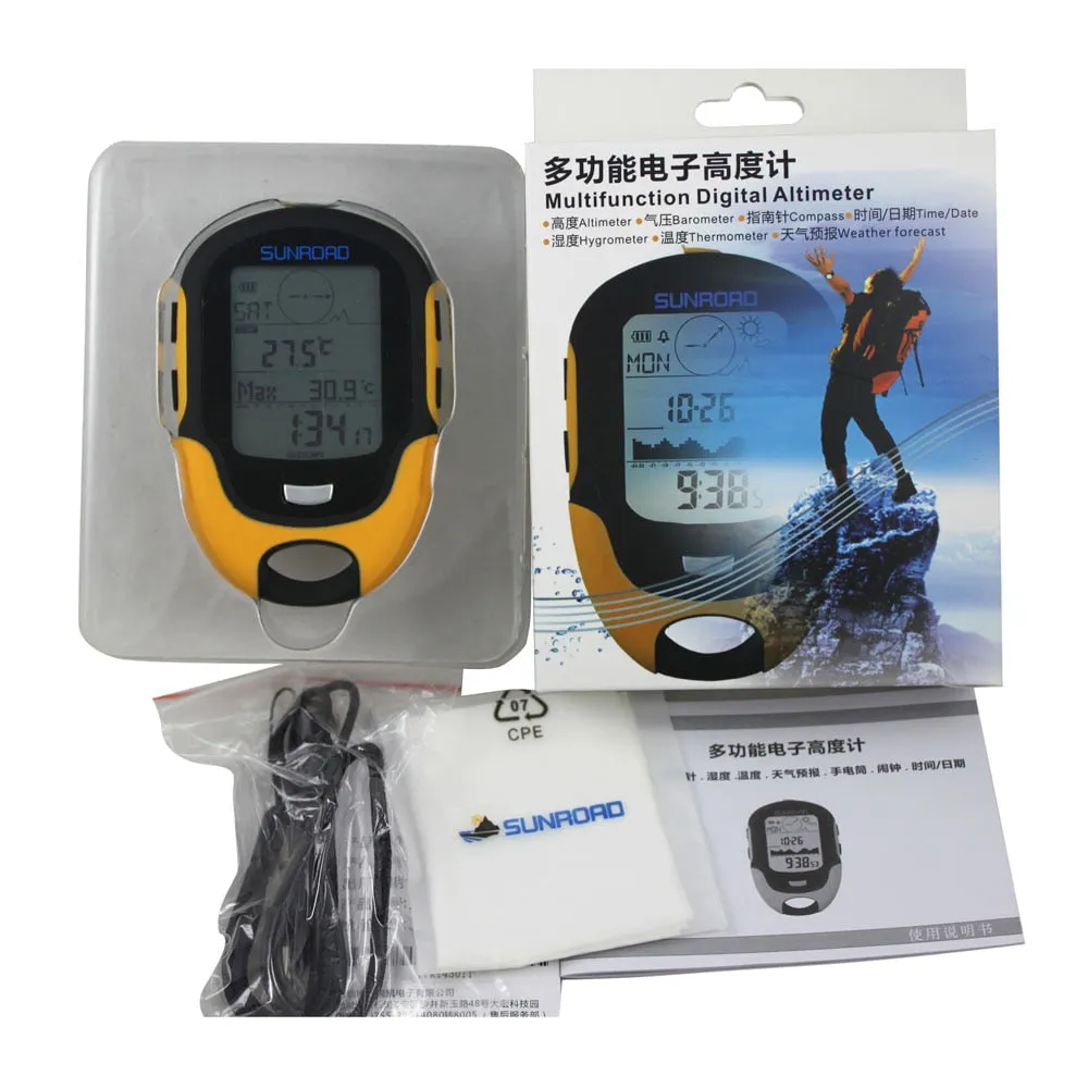 Portable Handheld GPS Navigation Receiver with Digital Altimeter, Barometer, and Compass Locator