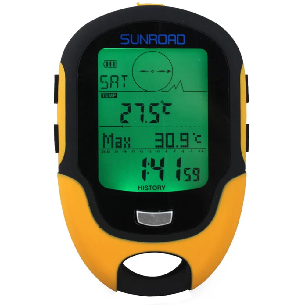 Portable Handheld GPS Navigation Receiver with Digital Altimeter, Barometer, and Compass Locator