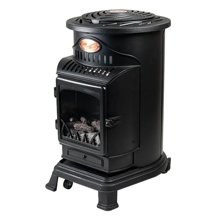 Provence Portable Gas Heater Matt Black Real Flame Effect Calor Gas - Northern Ireland ONLY Collection or Delivery