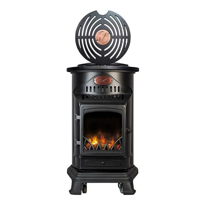 Provence Portable Gas Heater Matt Black Real Flame Effect Calor Gas - Northern Ireland ONLY Collection or Delivery