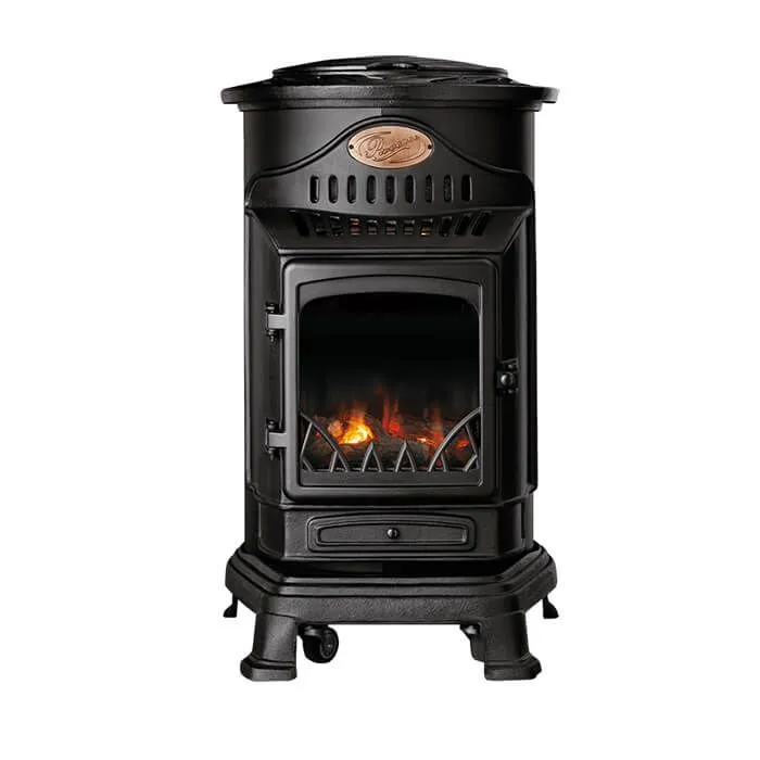 Provence Portable Gas Heater Matt Black Real Flame Effect Calor Gas - Northern Ireland ONLY Collection or Delivery