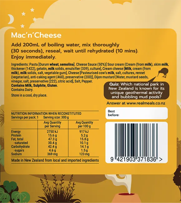 Real Meals Mac'n'Cheese