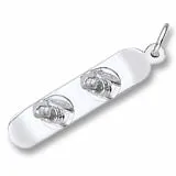 Snowboard Charm In Sterling Silver