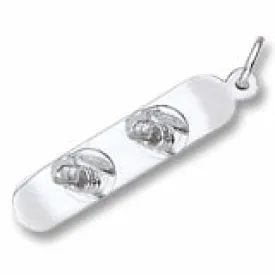 Snowboard Charm In Sterling Silver