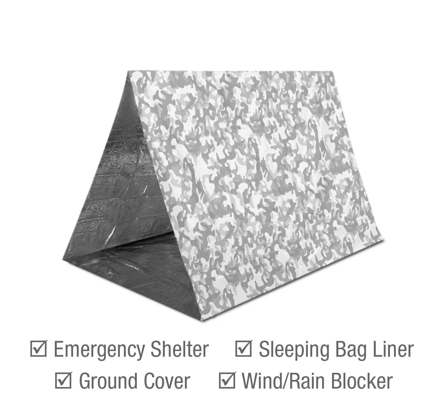 Swiss Safe Emergency Mylar Thermal Blankets (4-Pack)   Bonus Signature Gold Foil Space Blanket: Designed for NASA, Outdoors, Hiking, Survival, Marathons or First Aid (Arctic Camouflage)