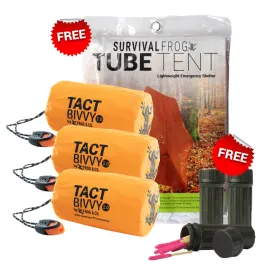 ZIPIFY & UPGRADE PAGE 3 TACT BIVVY EMERGENCY SLEEPING BAGS   3 FREE MATCHES   1 FREE TUBE TENT